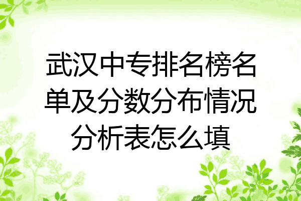 武汉中专排名榜名单及分数分布情况分析表怎么填