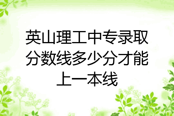 英山理工中专录取分数线多少分才能上一本线