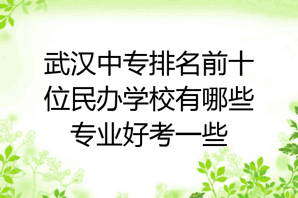 武汉中专排名前十位民办学校有哪些专业好考一些