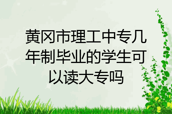 黄冈市理工中专几年制毕业的学生可以读大专吗