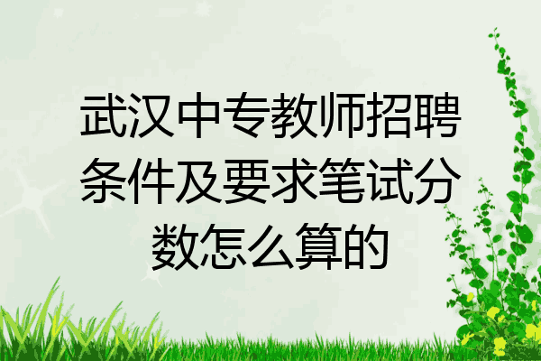 武汉中专教师招聘条件及要求笔试分数怎么算的