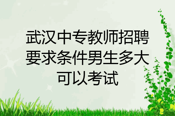 武汉中专教师招聘要求条件男生多大可以考试