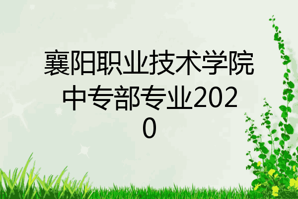 襄阳职业技术学院中专部专业2020
