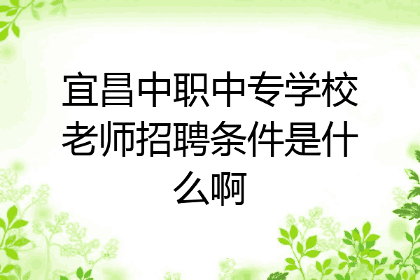 宜昌中职中专学校老师招聘条件是什么啊