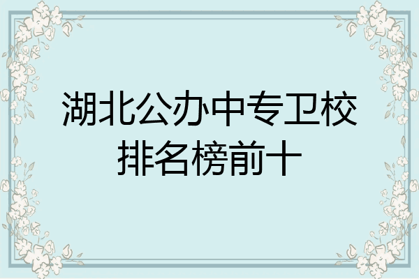 湖北公办中专卫校排名榜前十