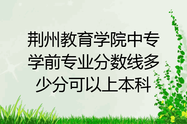 荆州教育学院中专学前专业分数线多少分可以上本科