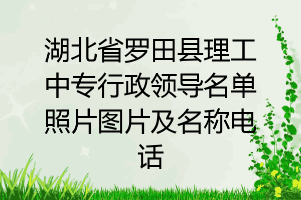湖北省罗田县理工中专行政领导名单照片图片及名称电话