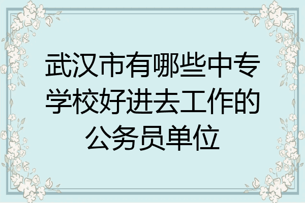 武汉市有哪些中专学校好进去工作的公务员单位
