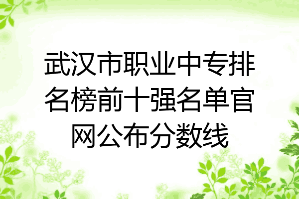 武汉市职业中专排名榜前十强名单官网公布分数线