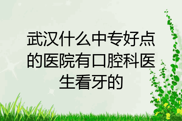 武汉什么中专好点的医院有口腔科医生看牙的