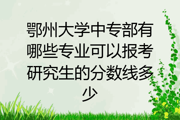 鄂州大学中专部有哪些专业可以报考研究生的分数线多少