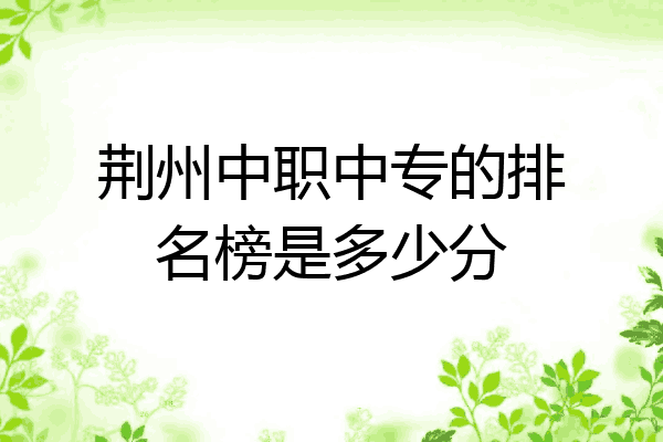 荆州中职中专的排名榜是多少分