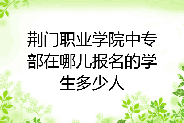 荆门职业学院中专部在哪儿报名的学生多少人