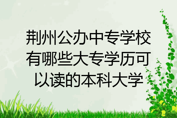 荆州公办中专学校有哪些大专学历可以读的本科大学