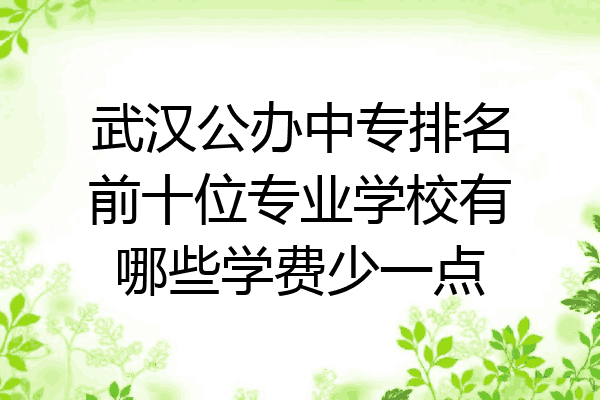 武汉公办中专排名前十位专业学校有哪些学费少一点