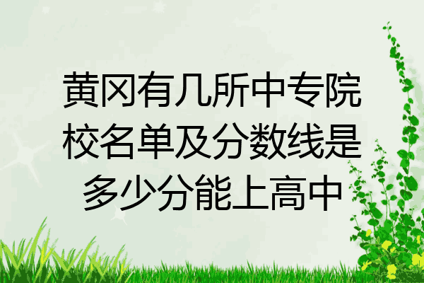 黄冈有几所中专院校名单及分数线是多少分能上高中