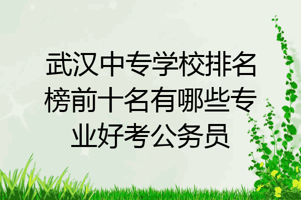 武汉中专学校排名榜前十名有哪些专业好考公务员