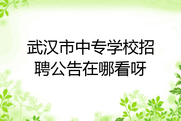 武汉市中专学校招聘公告在哪看呀