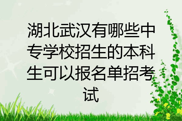 湖北武汉有哪些中专学校招生的本科生可以报名单招考试