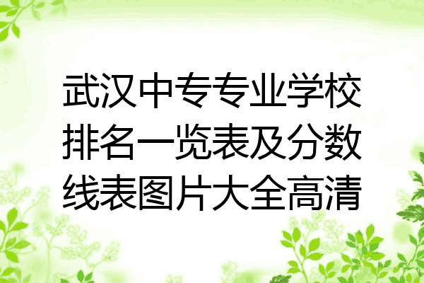 武汉中专专业学校排名一览表及分数线表图片大全高清