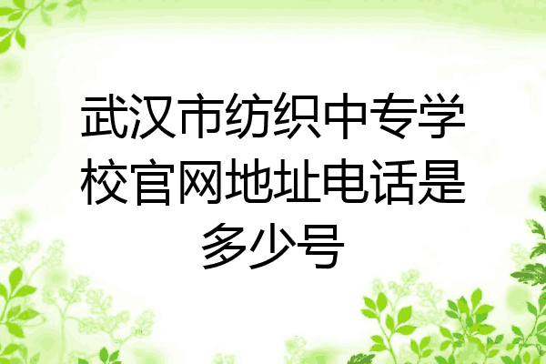武汉市纺织中专学校官网地址电话是多少号