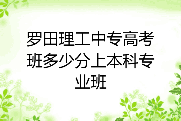 罗田理工中专高考班多少分上本科专业班