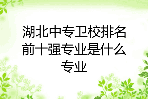 湖北中专卫校排名前十强专业是什么专业