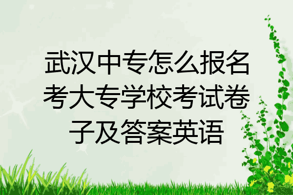 武汉中专怎么报名考大专学校考试卷子及答案英语