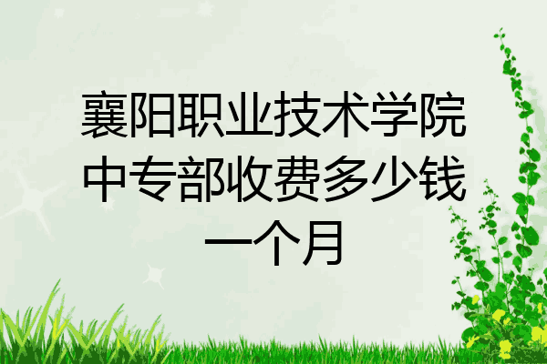 襄阳职业技术学院中专部收费多少钱一个月