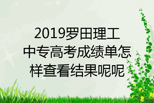 2019罗田理工中专高考成绩单怎样查看结果呢呢