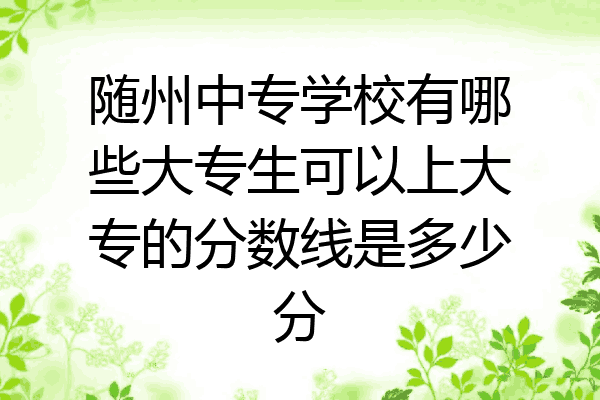 随州中专学校有哪些大专生可以上大专的分数线是多少分