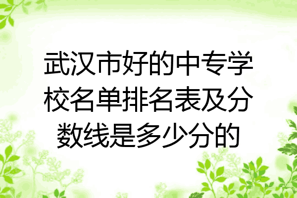 武汉市好的中专学校名单排名表及分数线是多少分的