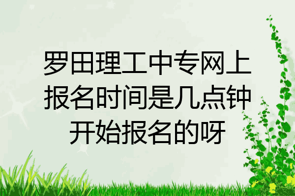 罗田理工中专网上报名时间是几点钟开始报名的呀