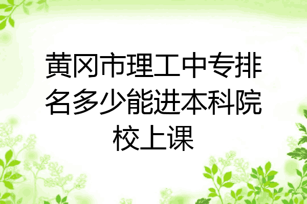 黄冈市理工中专排名多少能进本科院校上课