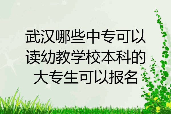 武汉哪些中专可以读幼教学校本科的大专生可以报名