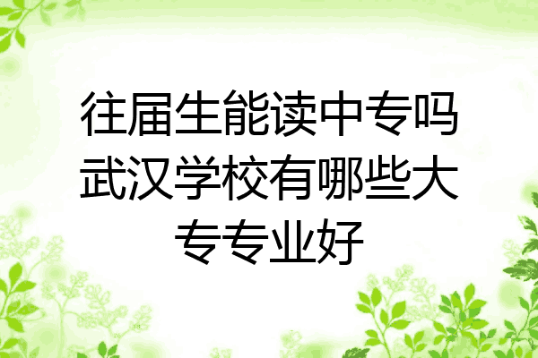 往届生能读中专吗武汉学校有哪些大专专业好