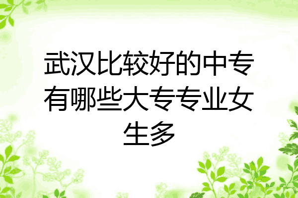 武汉比较好的中专有哪些大专专业女生多
