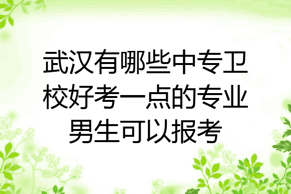 武汉有哪些中专卫校好考一点的专业男生可以报考