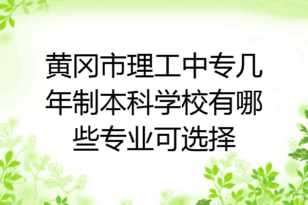 黄冈市理工中专几年制本科学校有哪些专业可选择