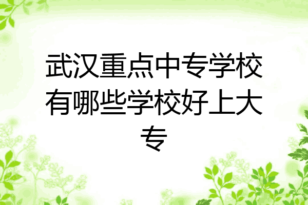 武汉重点中专学校有哪些学校好上大专