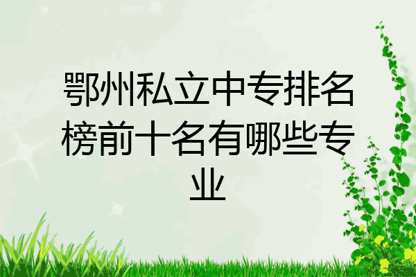 鄂州私立中专排名榜前十名有哪些专业
