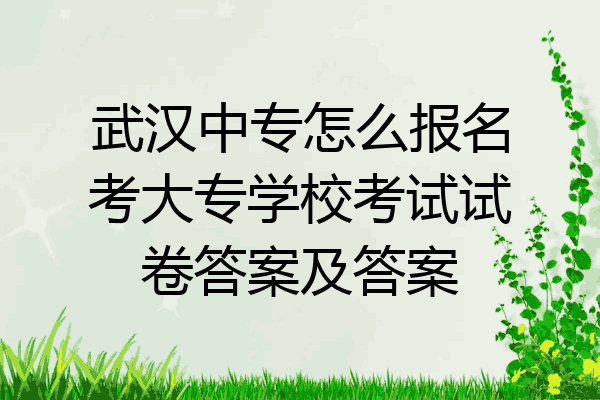 武汉中专怎么报名考大专学校考试试卷答案及答案
