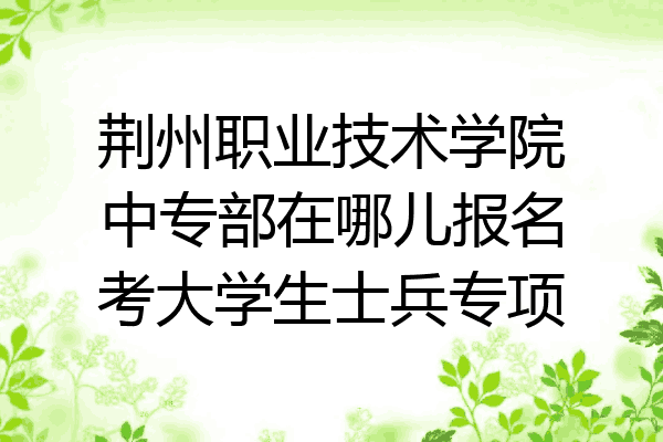 荆州职业技术学院中专部在哪儿报名考大学生士兵专项