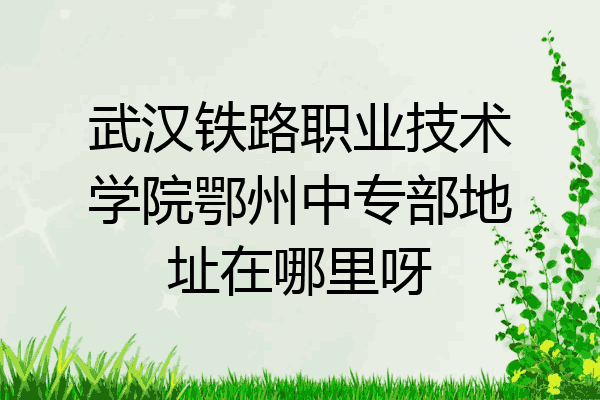 武汉铁路职业技术学院鄂州中专部地址在哪里呀