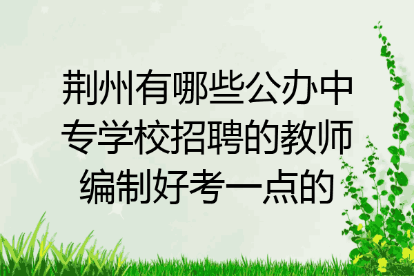 荆州有哪些公办中专学校招聘的教师编制好考一点的