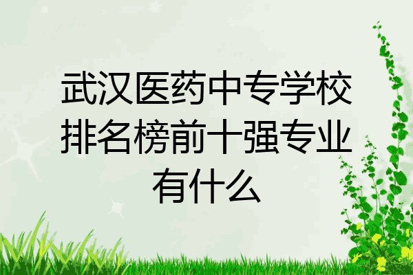 武汉医药中专学校排名榜前十强专业有什么