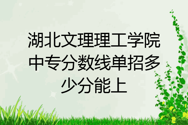 湖北文理理工学院中专分数线单招多少分能上