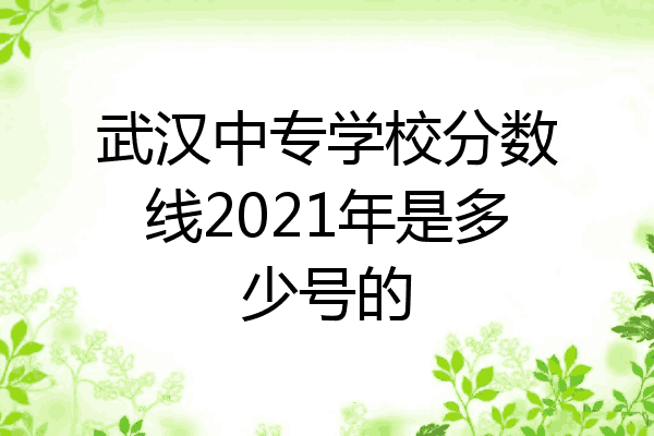 武汉中专学校分数线2021年是多少号的