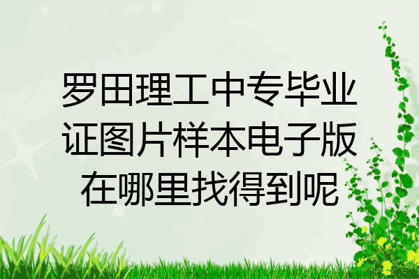 罗田理工中专毕业证图片样本电子版在哪里找得到呢