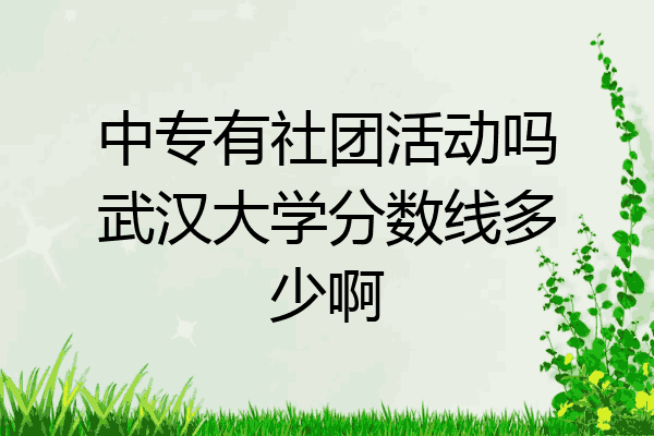 中专有社团活动吗武汉大学分数线多少啊